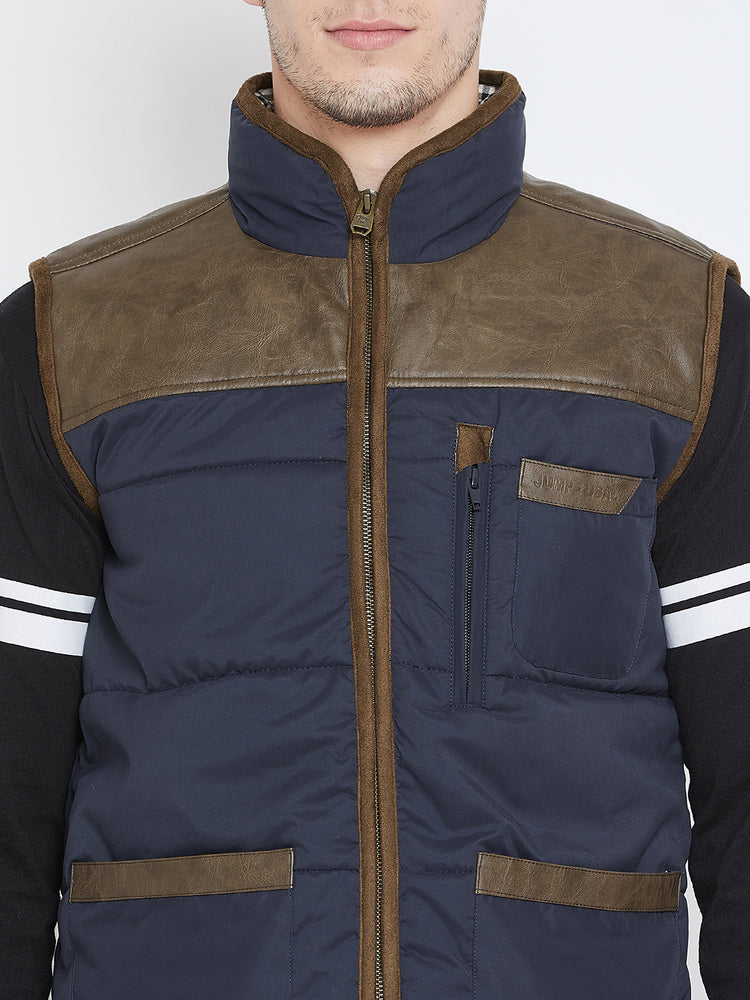 Men Casual Blue Padded Jacket - JUMP USA