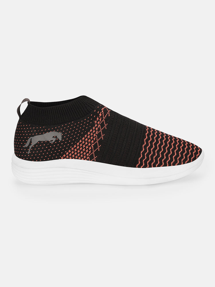 JUMP USA Women's Textured Black Smart Casual Sneakers Shoes - JUMP USA