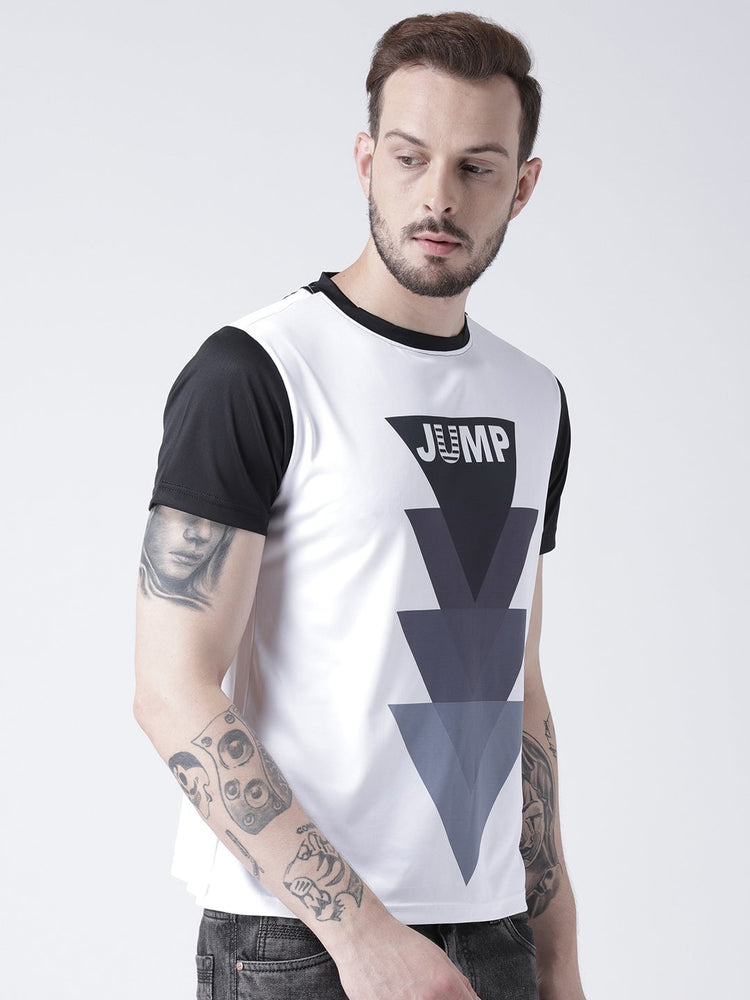 Men White Graphic Round Neck T-shirt - JUMP USA