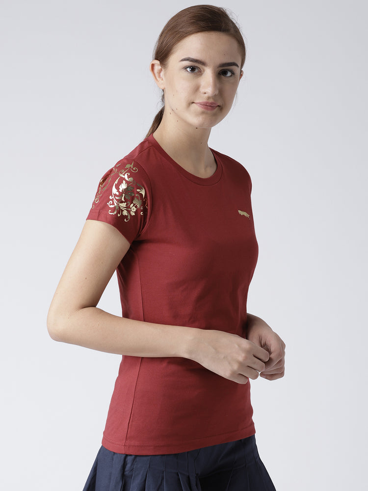 Women Red Casual T-shirt - JUMP USA