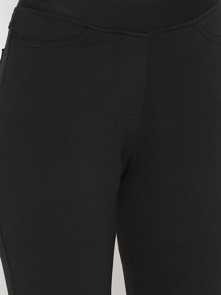 JUMP USA Women Black Solid Casual Skinny fit Trousers - JUMP USA