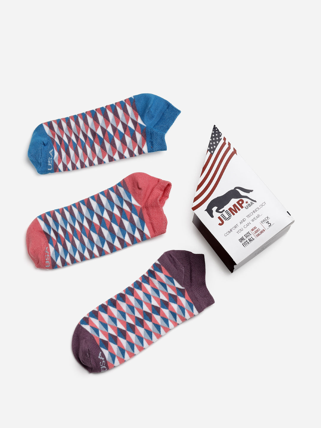 JUMP USA Ladies Ankle Socks (Set of 3)