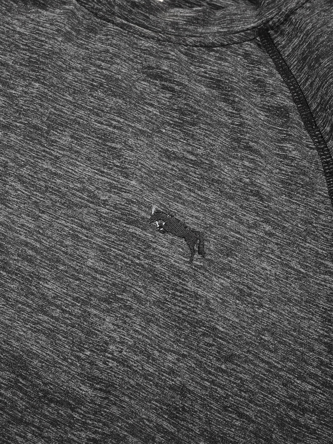 JUMP USA Men Grey Sports Round Neck T-shirt