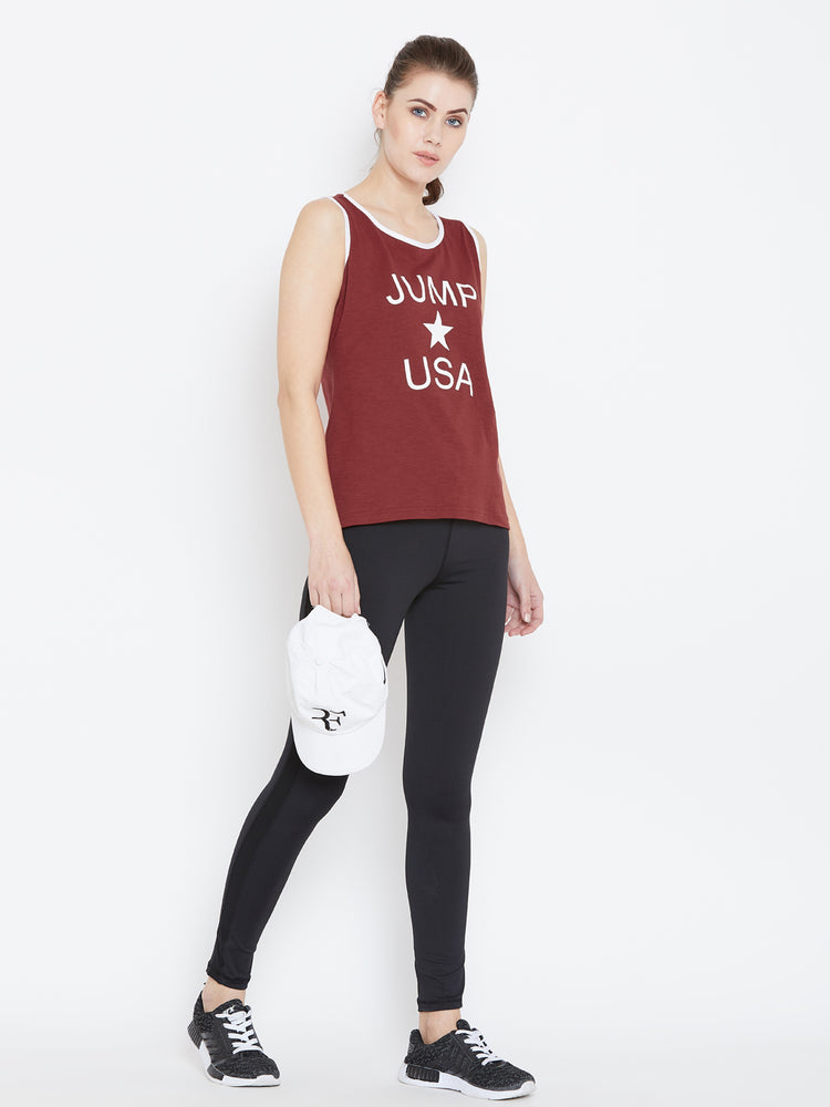 JUMP USA Women Red Printed Tank Top - JUMP USA