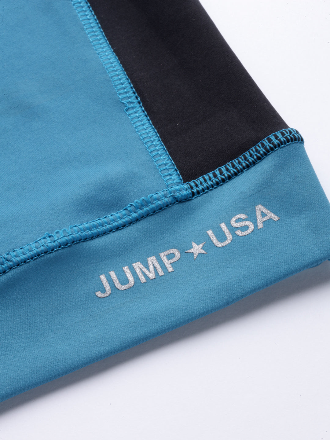 JUMP USA Black & Teal Solid Non-Wired Non Padded Rapid-Dry Training Sports Bra
