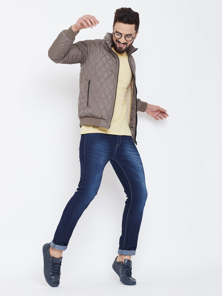 JUMP USA Men Brown Design Casual Quilted Jacket - JUMP USA