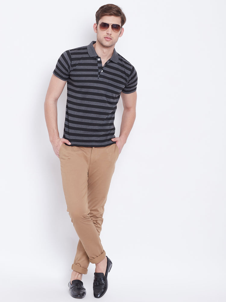 JUMP USA Men Brown Casual Slim Fit Trousers - JUMP USA