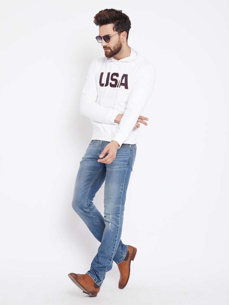 Mens Solid White Sweatshirt - JUMP USA