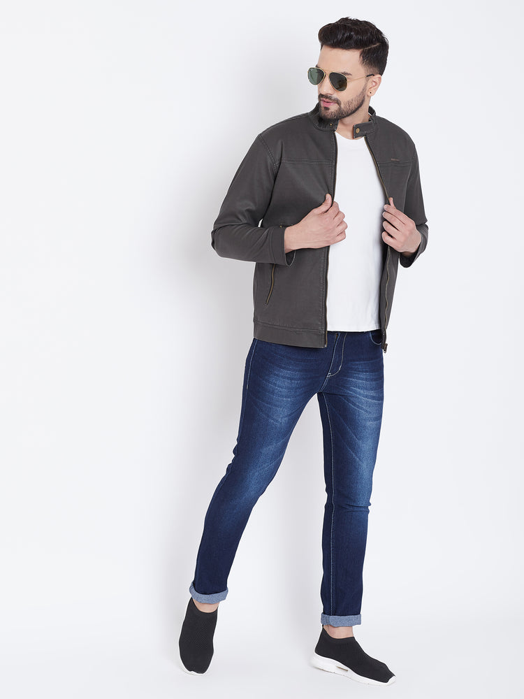 JUMP USA Men Black Casual Leather Jacket - JUMP USA