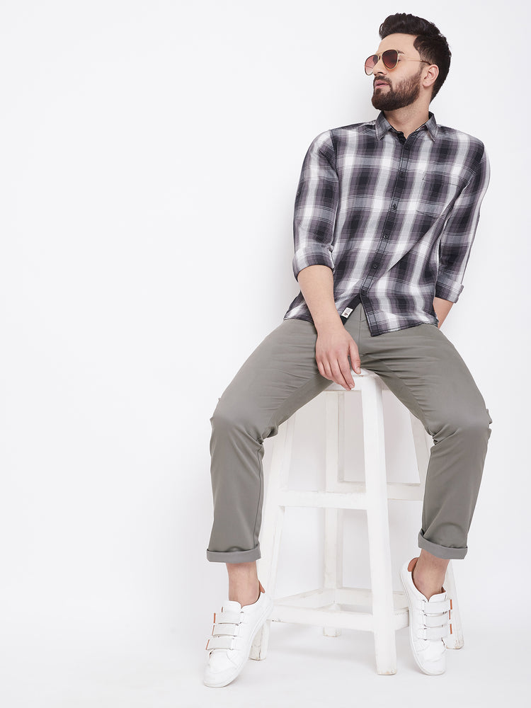 JUMP USA Men Grey Casual Regular Fit Trousers - JUMP USA