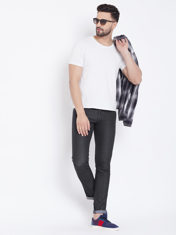 JUMP USA Men Black Solid Regular Fit Jeans - JUMP USA