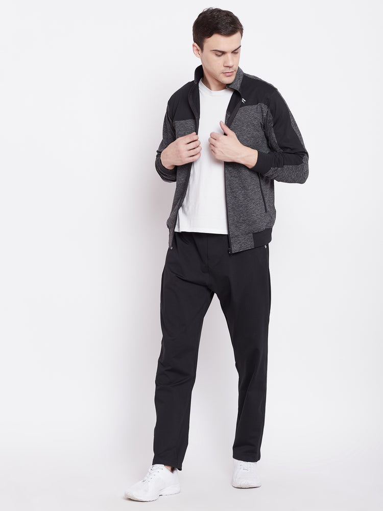 JUMP USA Men Grey & Black Design Active Wear Sporty Jacket - JUMP USA