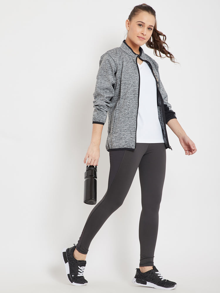 Women Sports Black Sporty Jacket - JUMP USA
