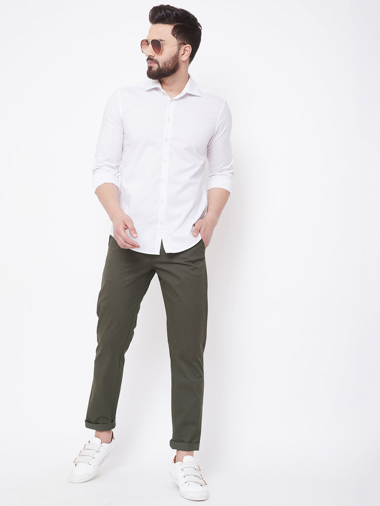JUMP USA Men Charcoal Casual Regular Fit Trousers - JUMP USA