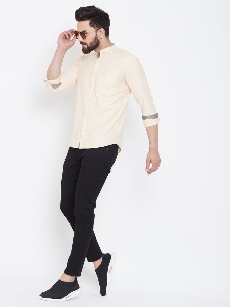 JUMP USA Men Butter Solid Cotton Casual Shirts - JUMP USA