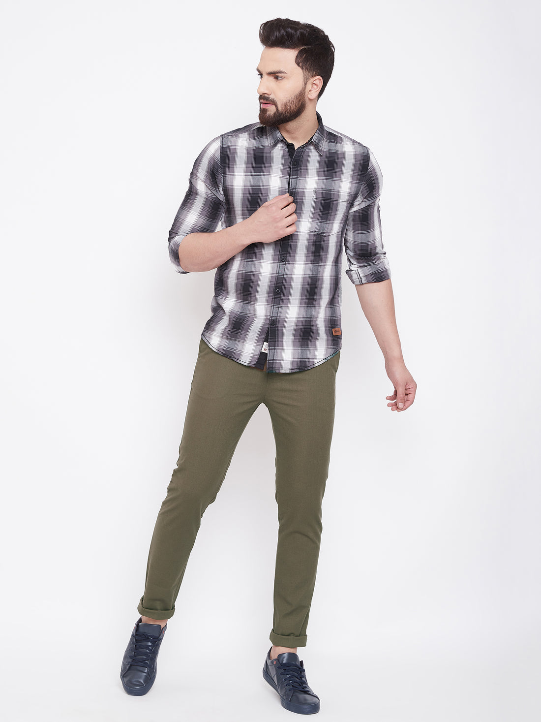 JUMP USA Men Olive Casual Slim Fit Trousers - JUMP USA