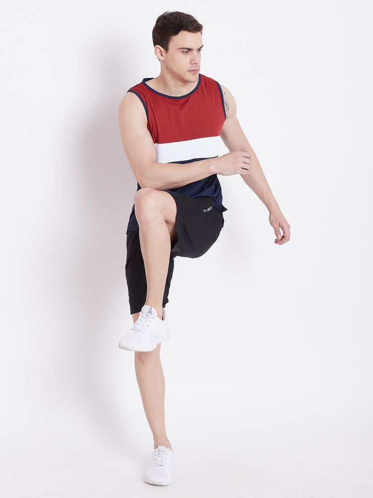JUMP USA Men Navy Blue Polyster Sports Round Neck T-Shirt - JUMP USA