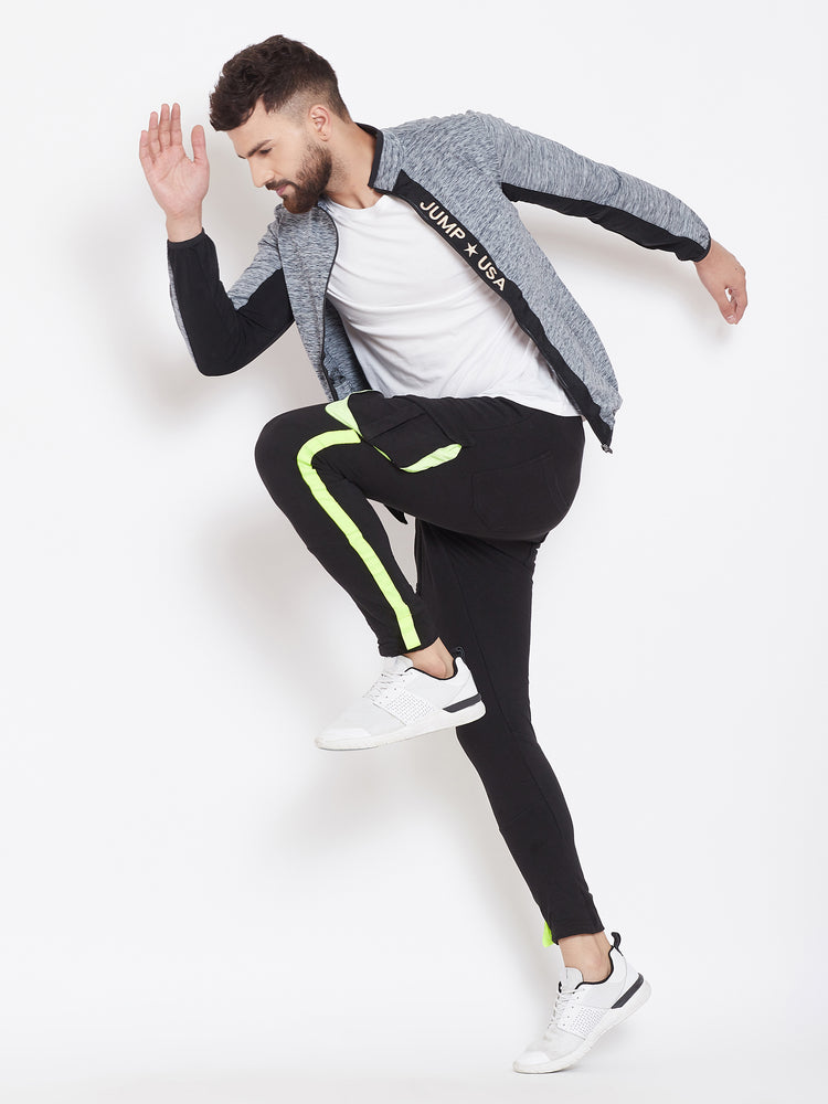 JUMP USA Men Navy Blue Solid Active Wear Jacket - JUMP USA