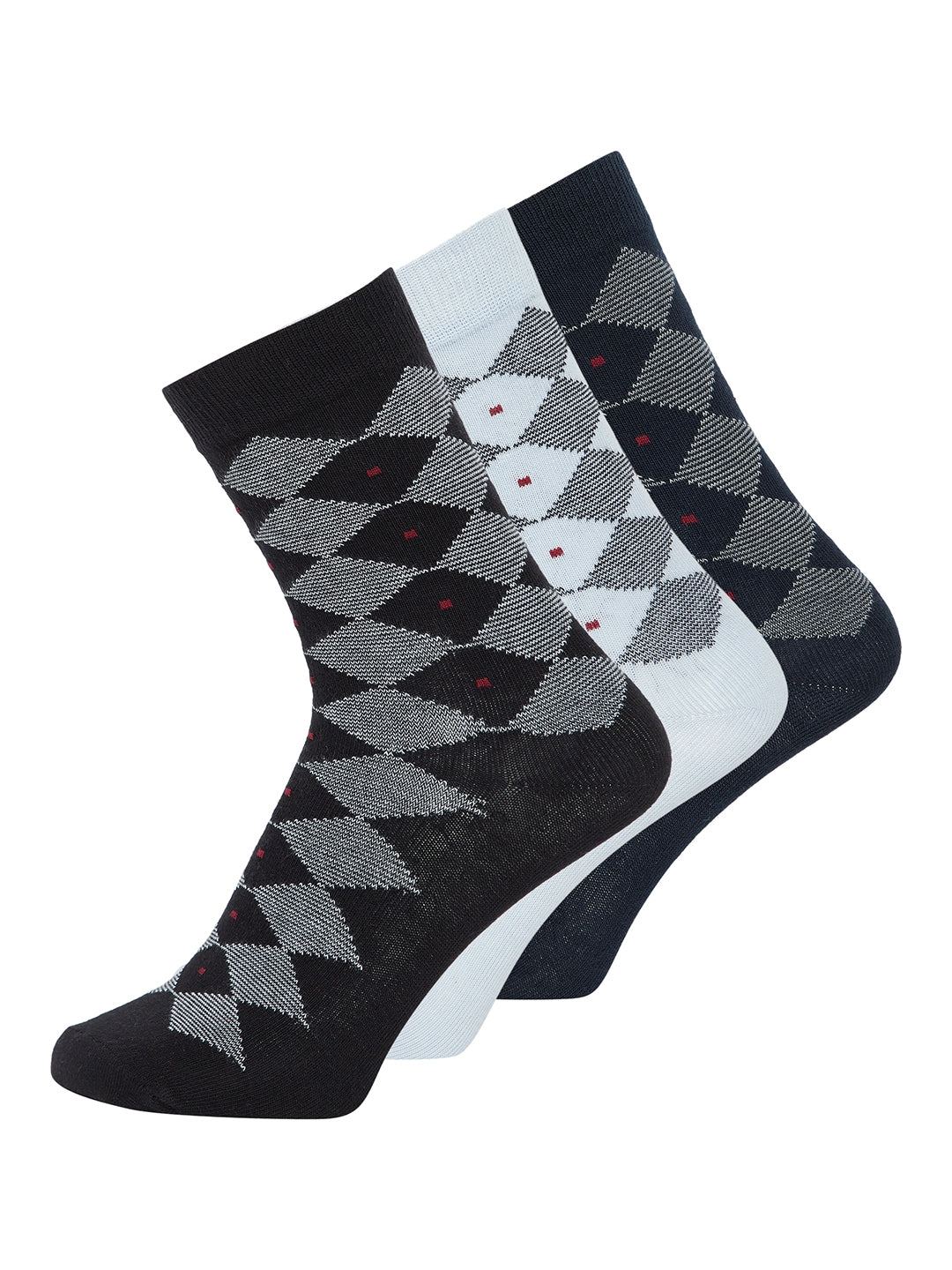 JUMP USA Men Calf Length Pack of 3 Socks_Blue_Black_Blue