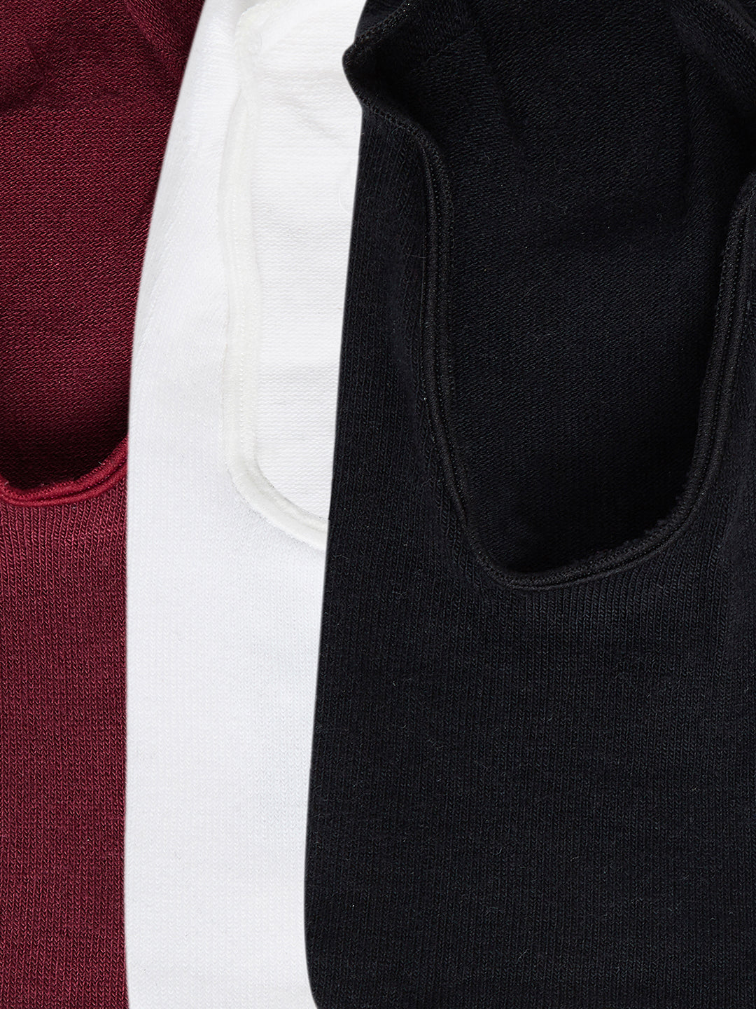 JUMP USA Women Shoeliner Pack of 3 Socks_Black_Burgundy_White