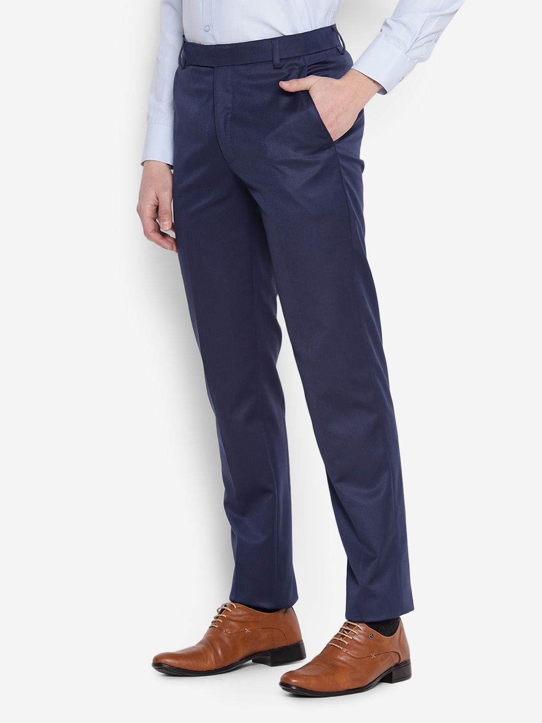 JUMP USA Men Teal Casual Regular Fit Trousers - JUMP USA