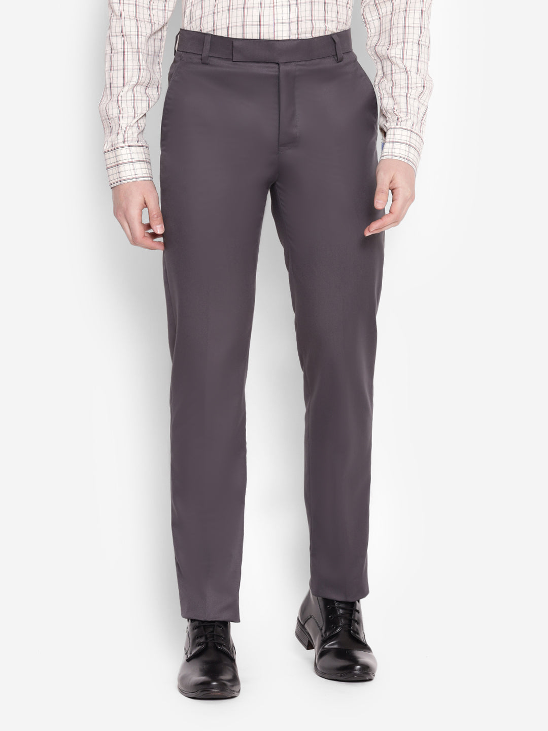 JUMP USA Men Grey Casual Regular Fit Trousers - JUMP USA