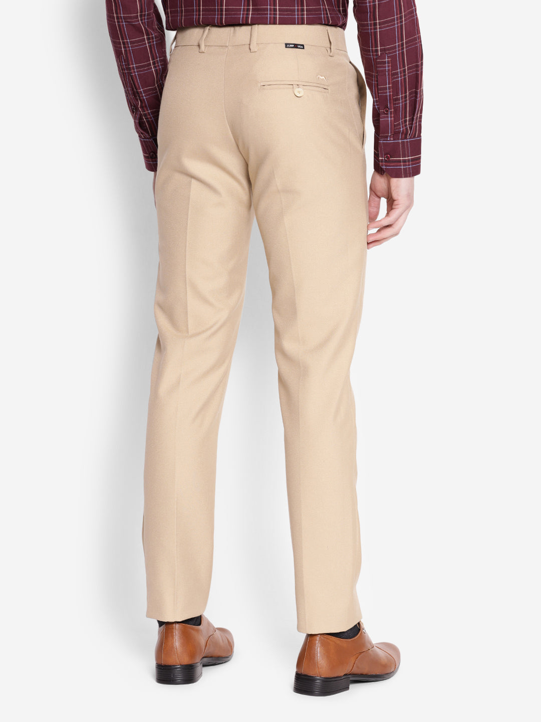 JUMP USA Men Tan Casual Regular Fit Trousers - JUMP USA