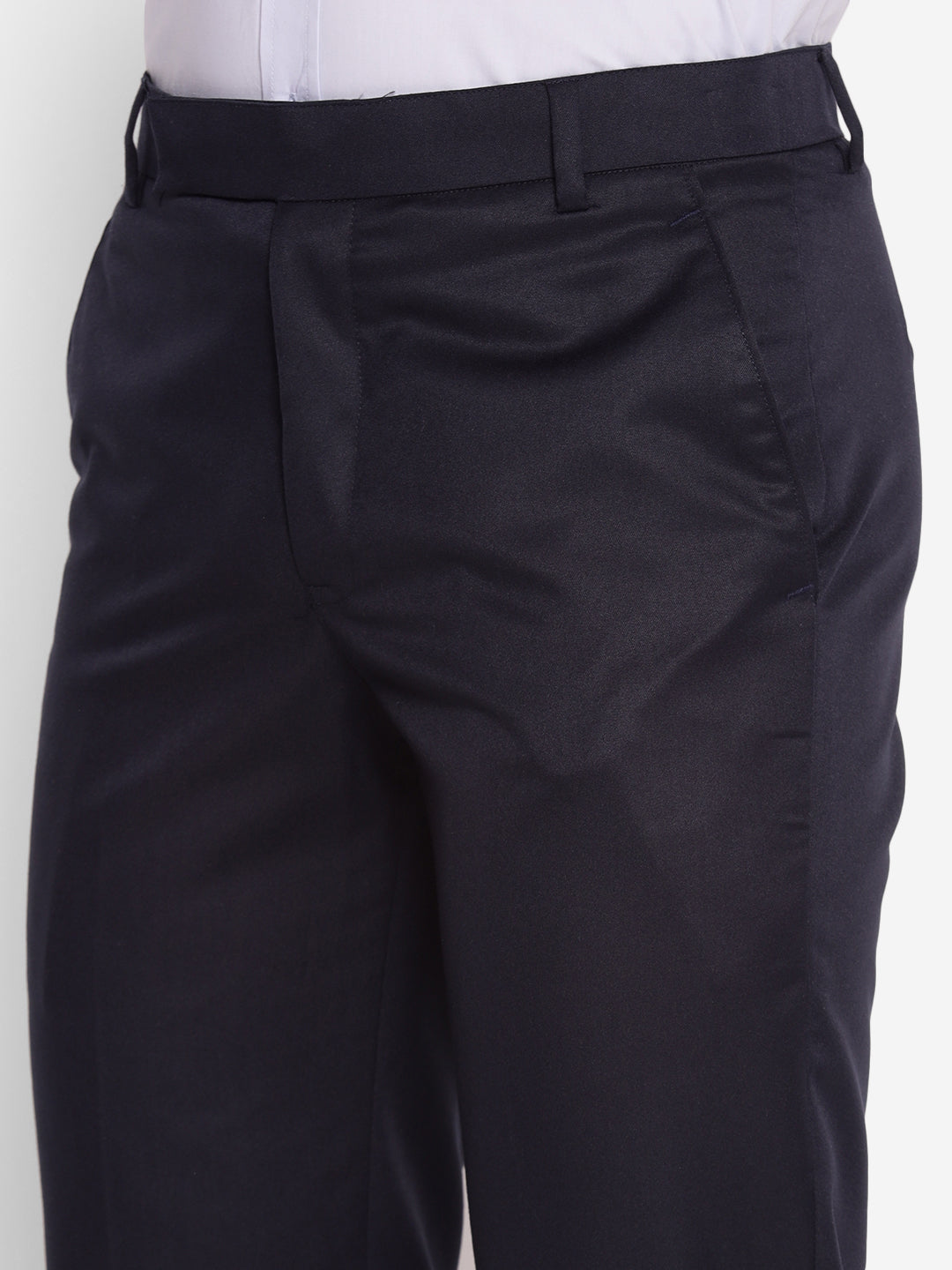 JUMP USA Men Navy Blue Casual Regular Fit Trousers - JUMP USA