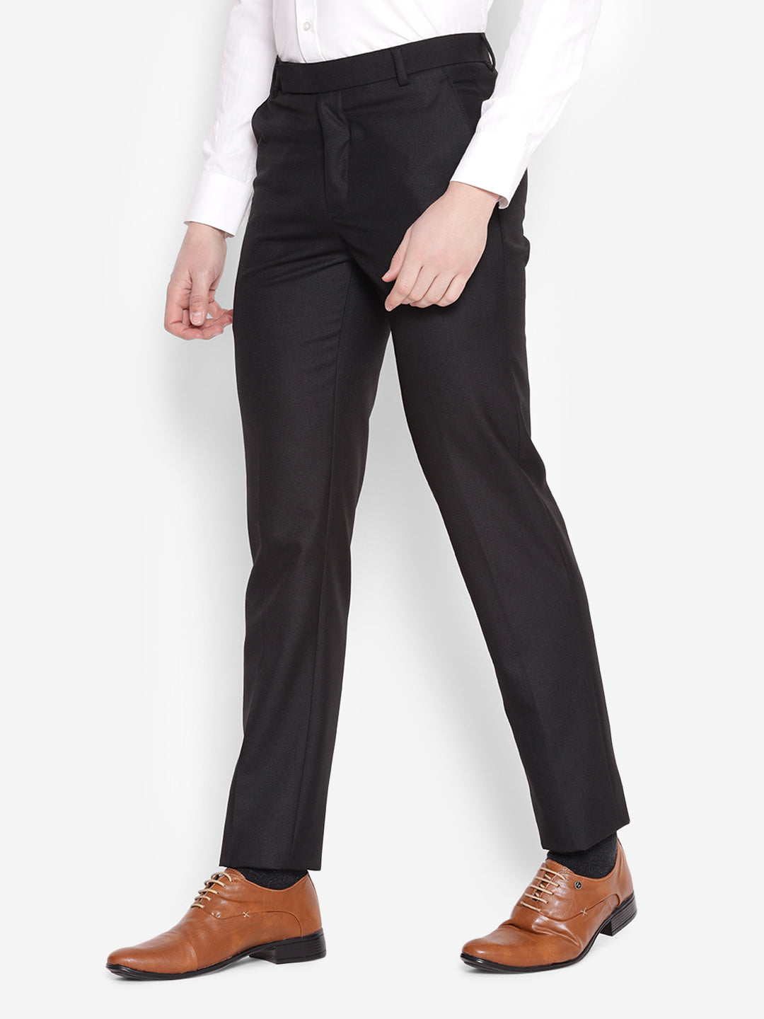 JUMP USA Men Black Casual Regular Fit Trousers - JUMP USA