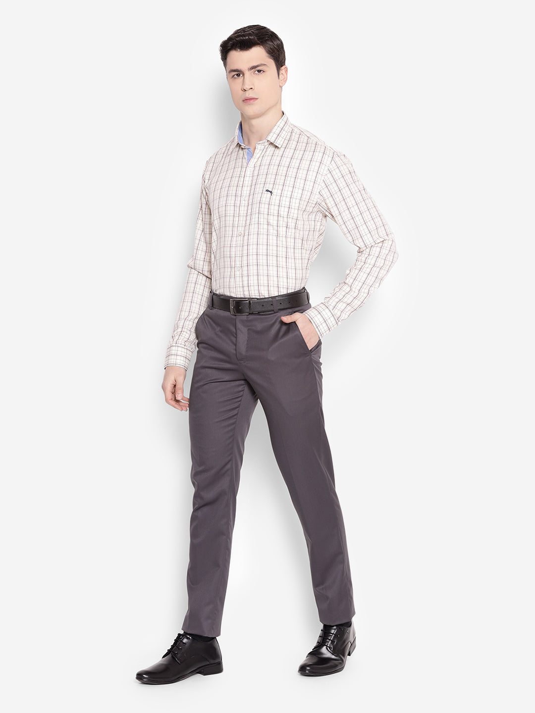 JUMP USA Men Cream Solid PolyCotton Casual Shirts - JUMP USA