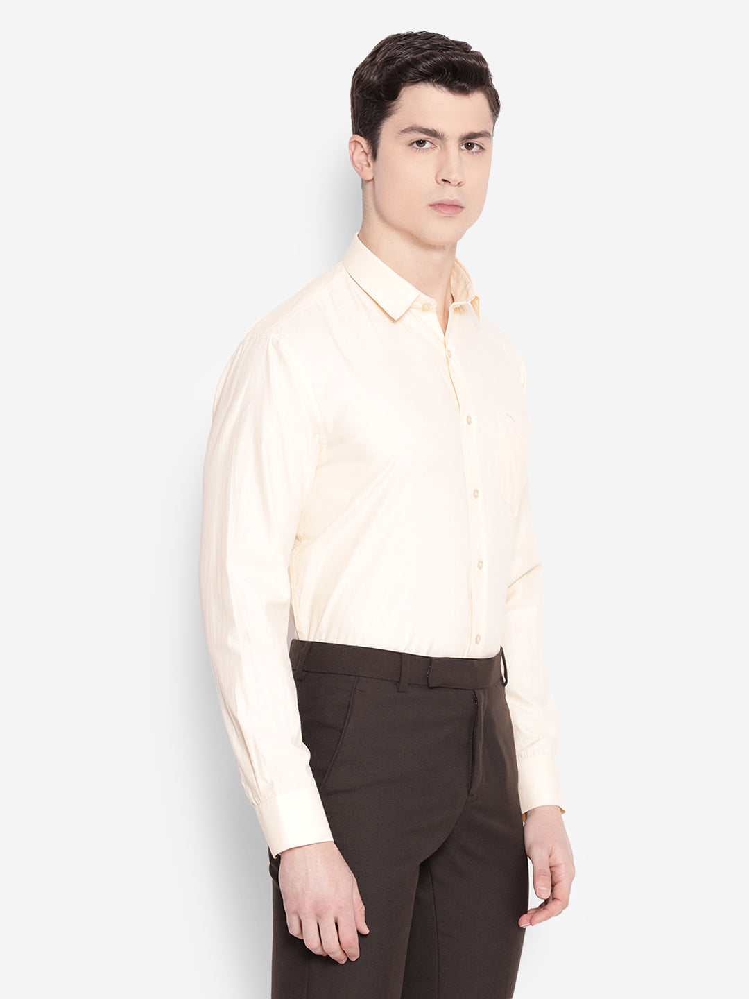 JUMP USA Men Beige Solid PolyCotton Formal Shirts - JUMP USA
