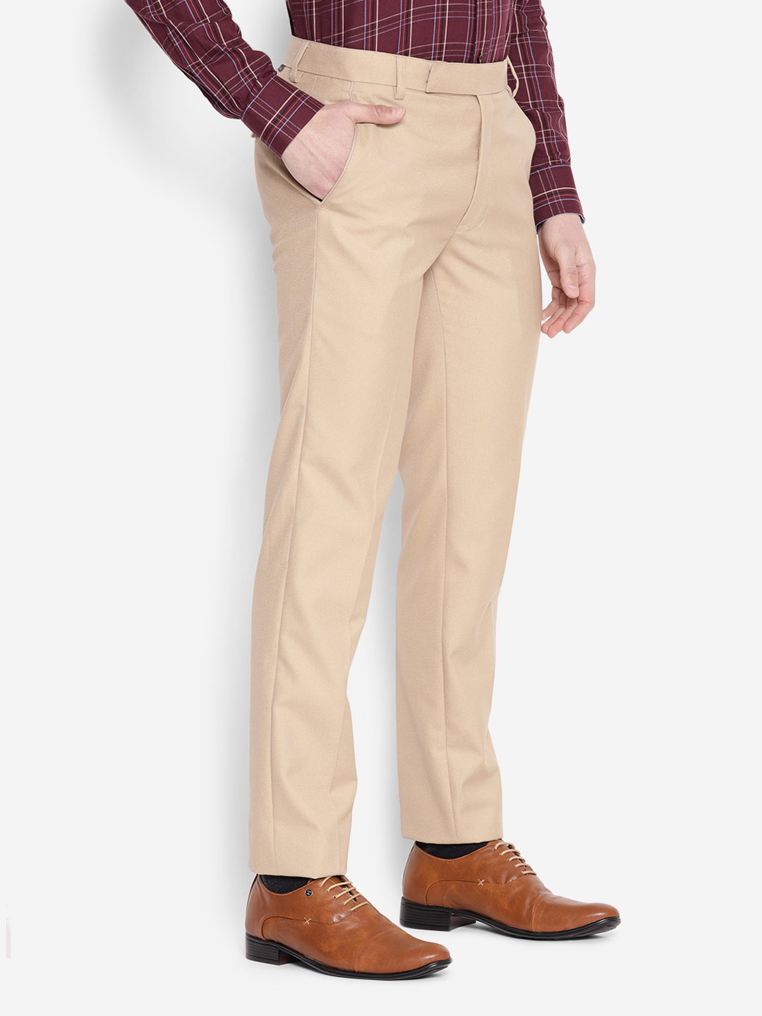 JUMP USA Men Tan Casual Regular Fit Trousers - JUMP USA