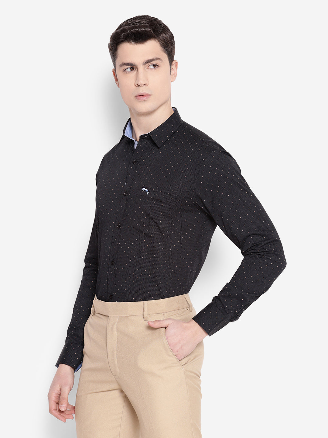 JUMP USA Men Black Solid Cotton Casual Shirts - JUMP USA