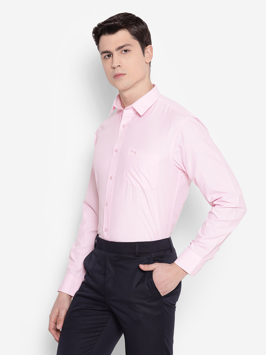 JUMP USA Men Pink Solid PolyCotton Formal Shirts - JUMP USA