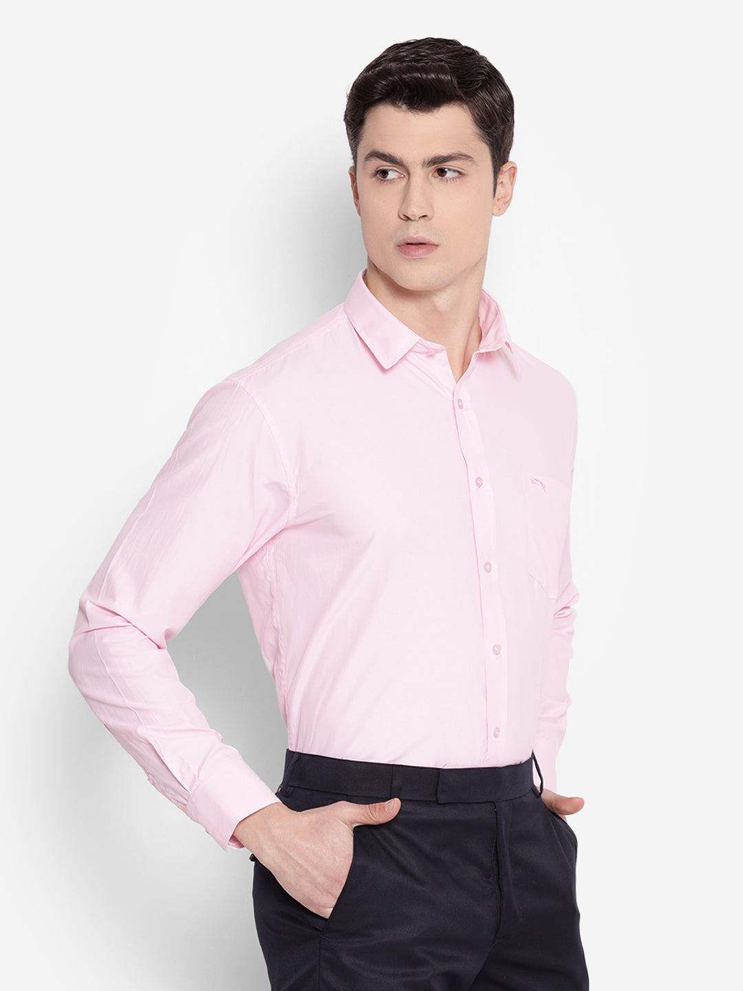 JUMP USA Men Pink Solid PolyCotton Formal Shirts - JUMP USA