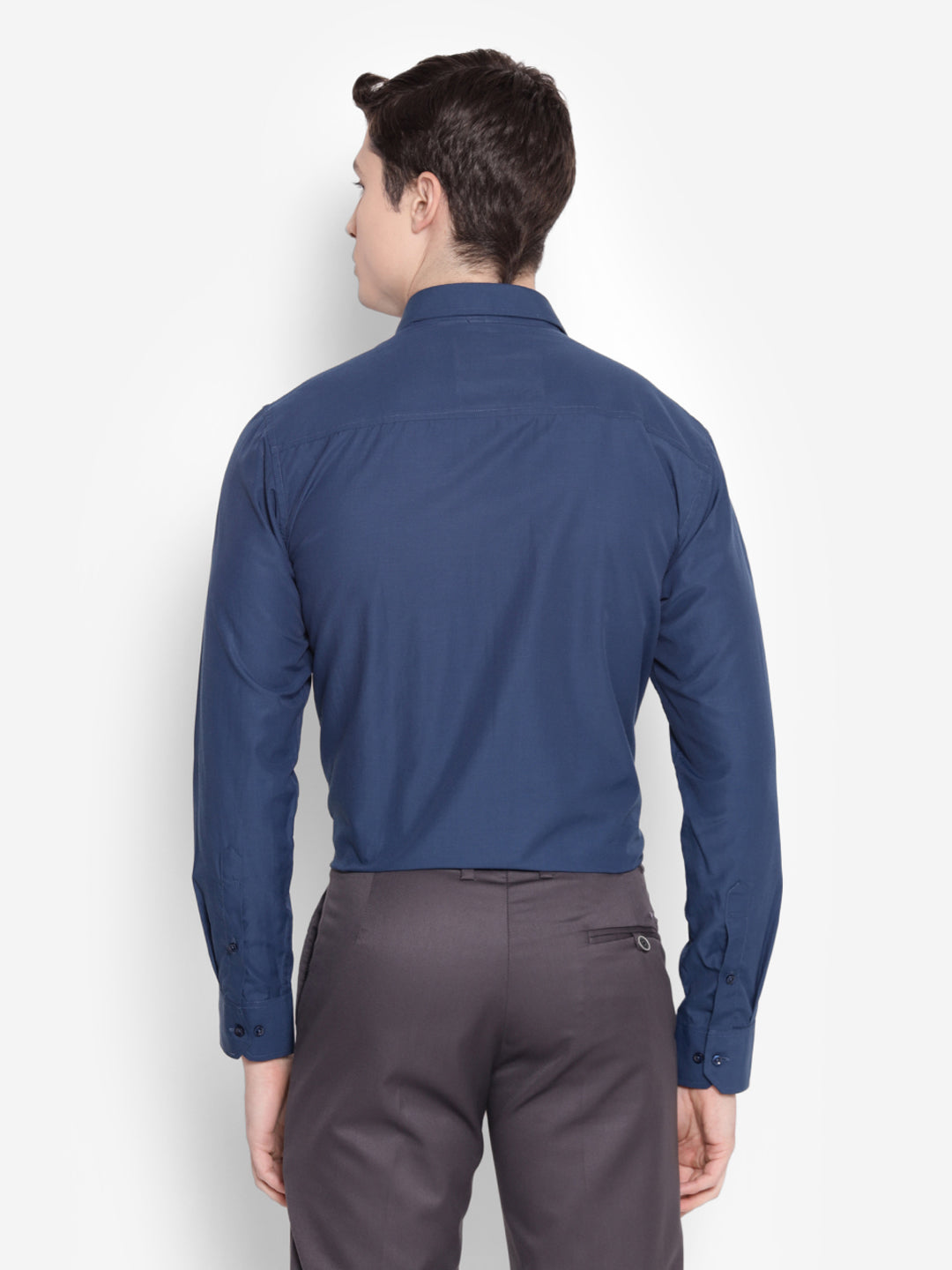 JUMP USA Men Blue Solid PolyCotton Formal Shirts