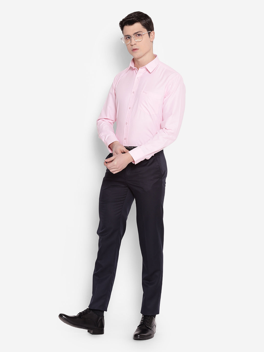 JUMP USA Men Pink Solid PolyCotton Formal Shirts - JUMP USA