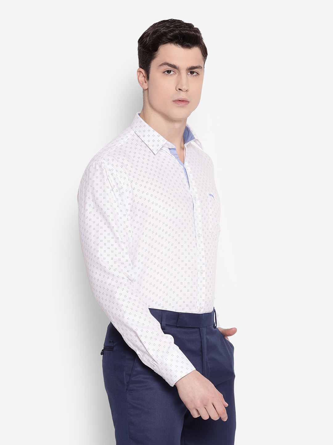 JUMP USA Men White Solid Cotton Casual Shirts - JUMP USA