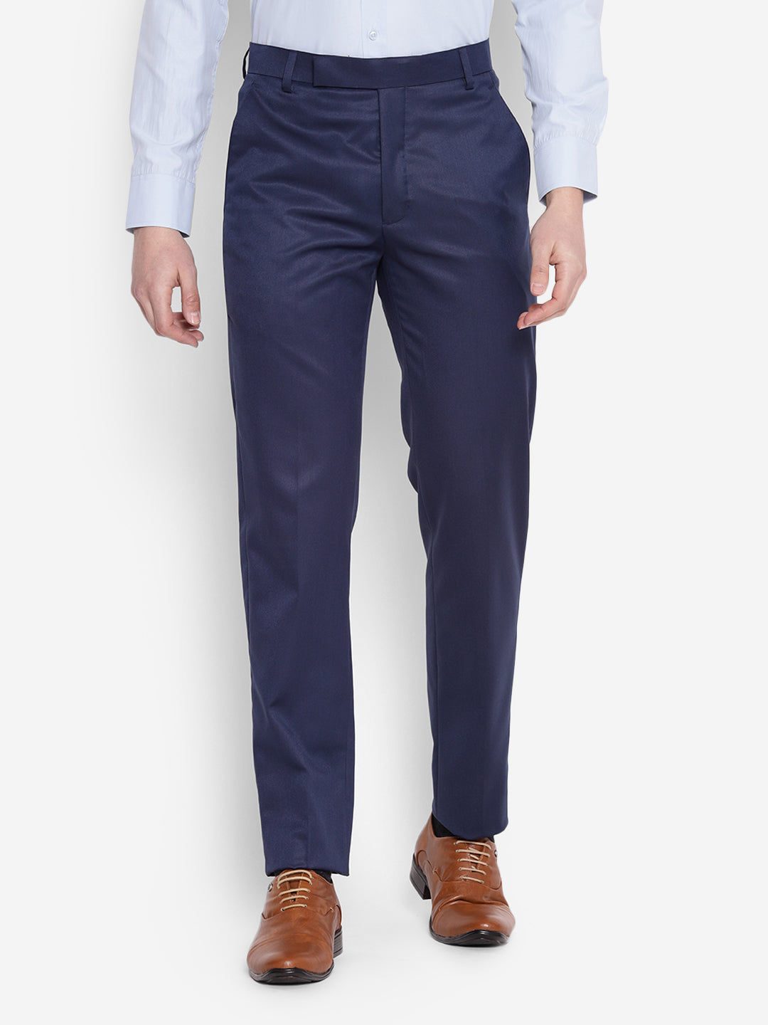 JUMP USA Men Teal Casual Regular Fit Trousers - JUMP USA