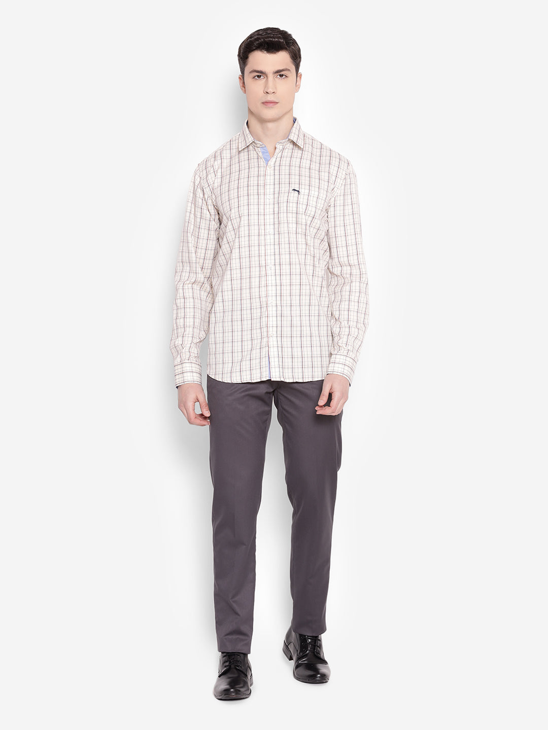 JUMP USA Men Cream Solid PolyCotton Casual Shirts - JUMP USA