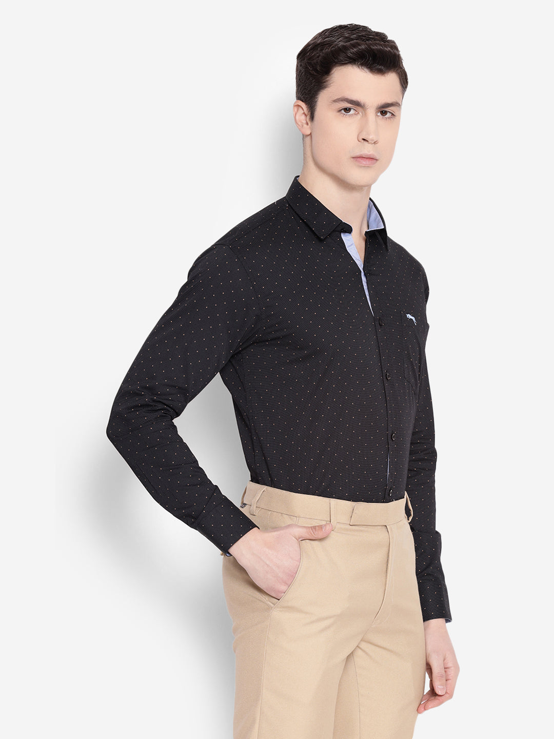 JUMP USA Men Black Solid Cotton Casual Shirts - JUMP USA