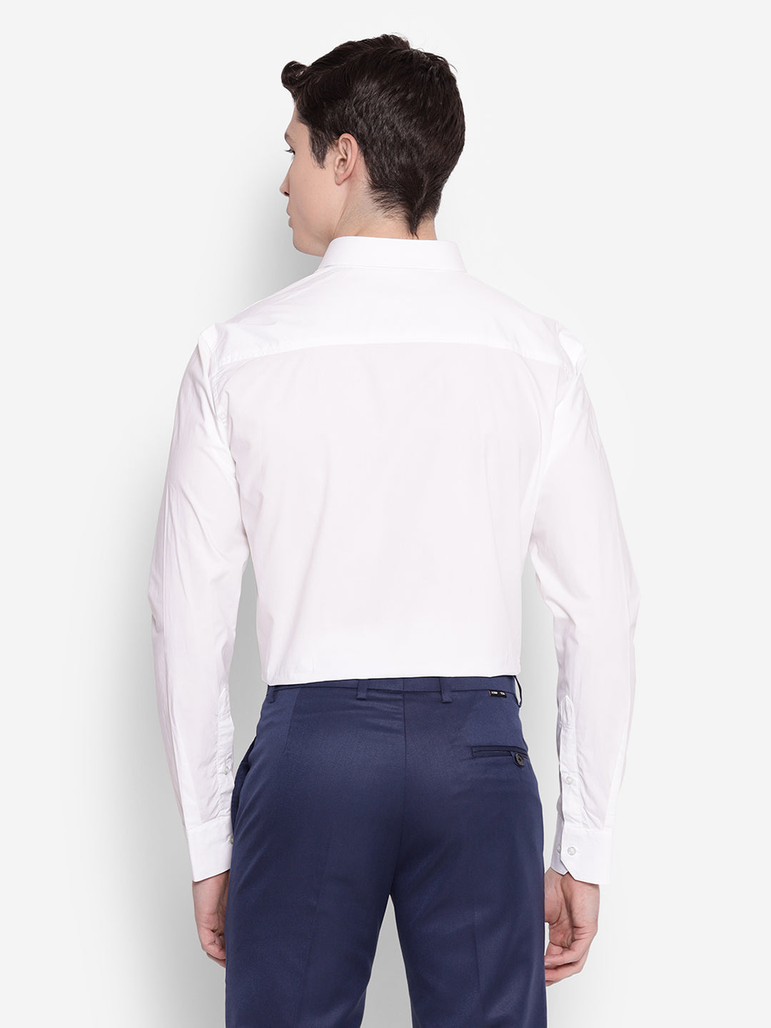 JUMP USA Men White Solid PolyCotton Formal Shirts - JUMP USA