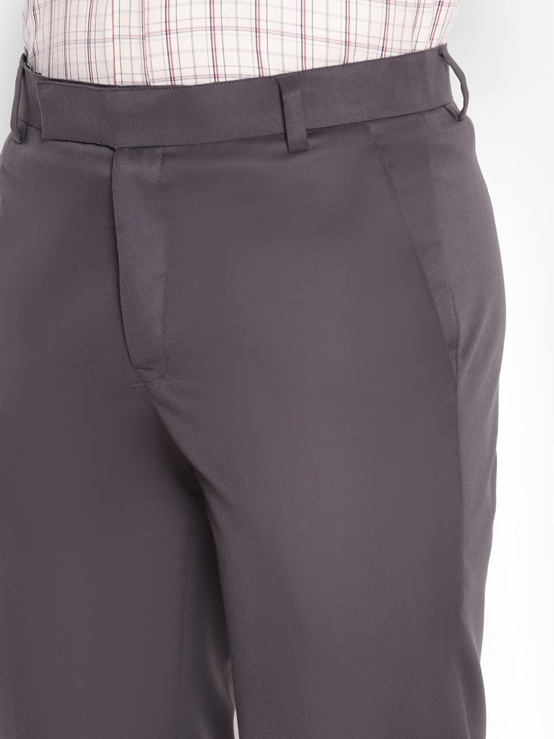 JUMP USA Men Grey Casual Regular Fit Trousers - JUMP USA