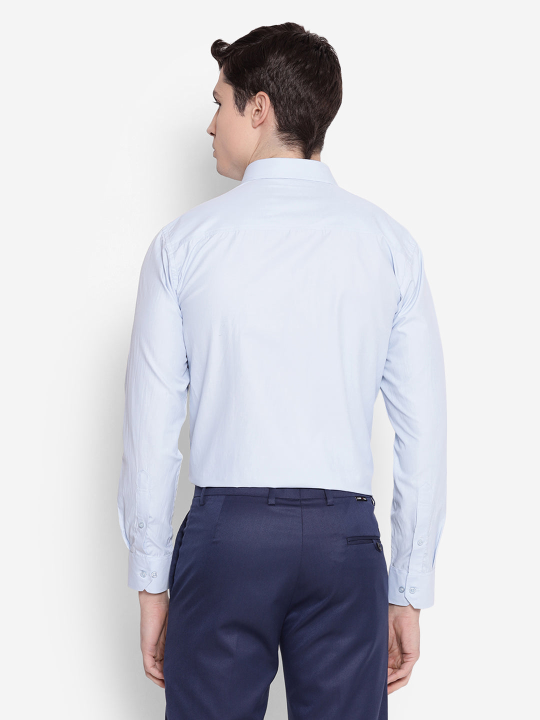 JUMP USA Men Light Blue Solid PolyCotton Formal Shirts