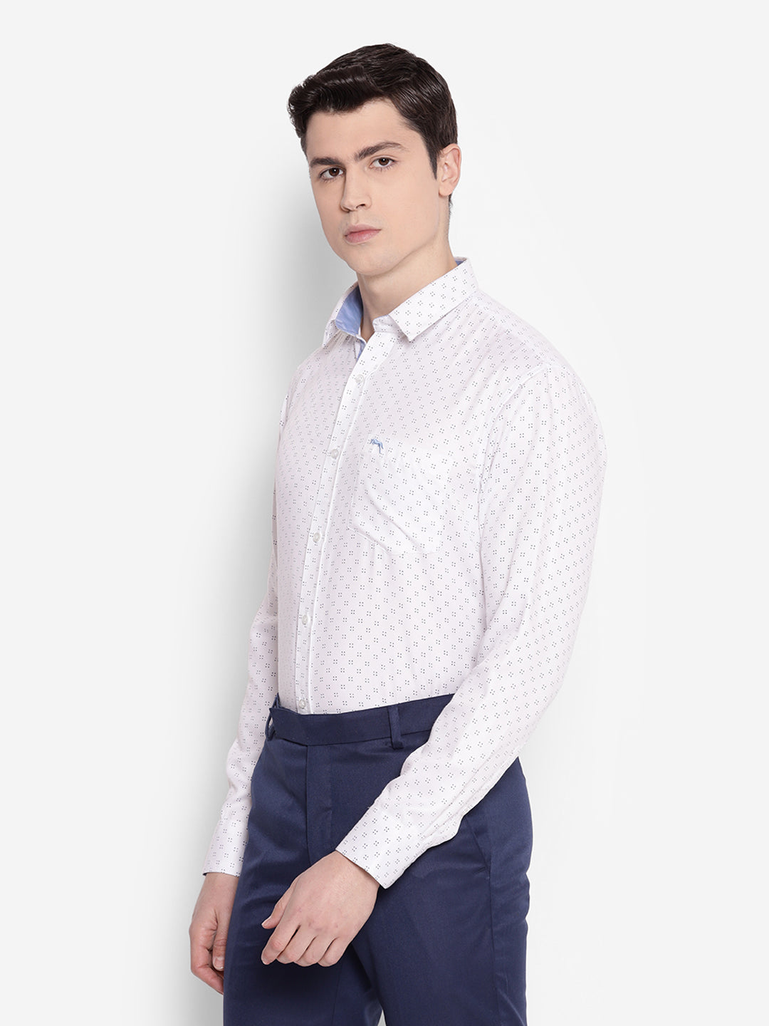 JUMP USA Men White Solid Cotton Casual Shirts - JUMP USA