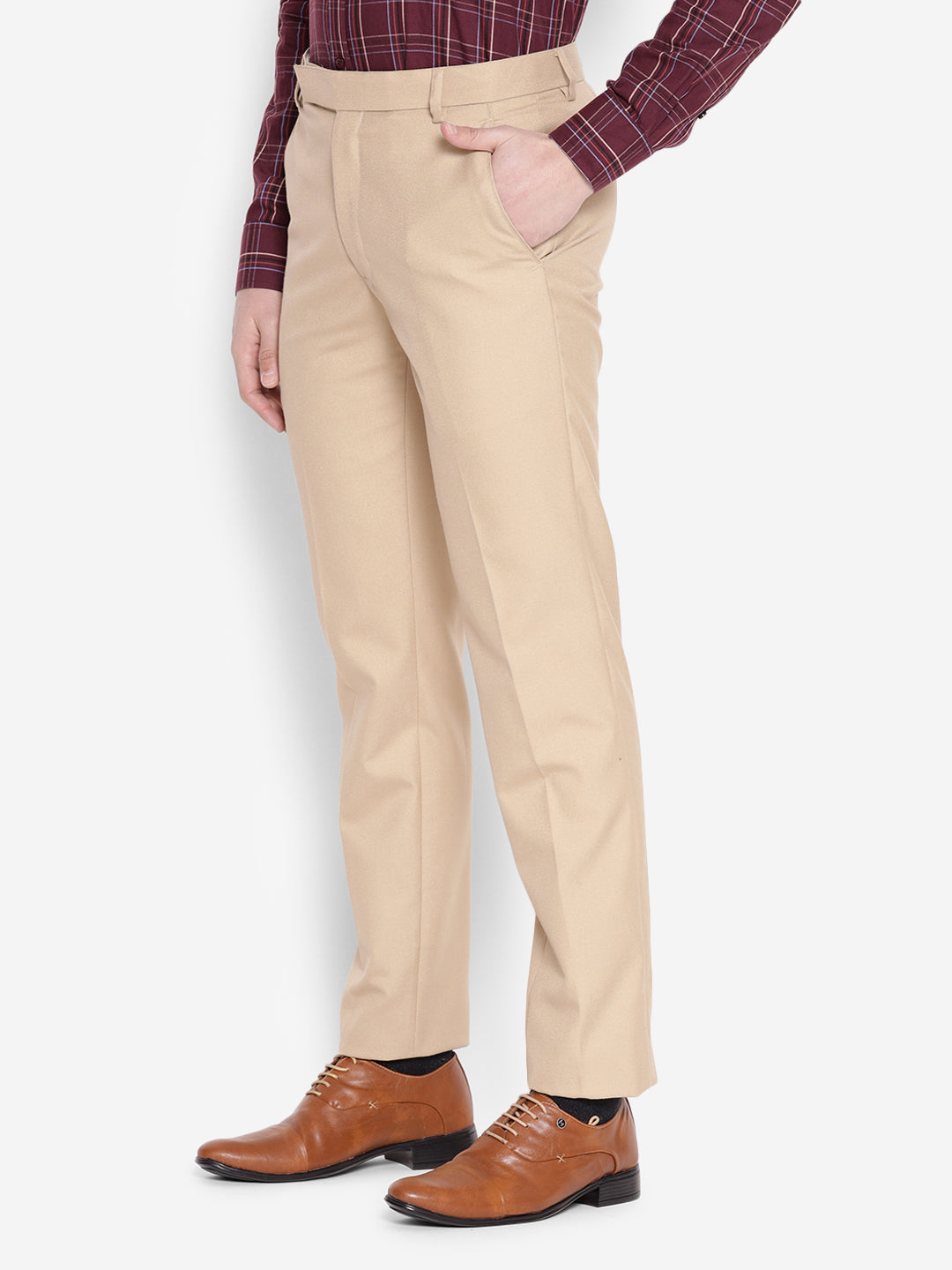JUMP USA Men Tan Casual Regular Fit Trousers - JUMP USA