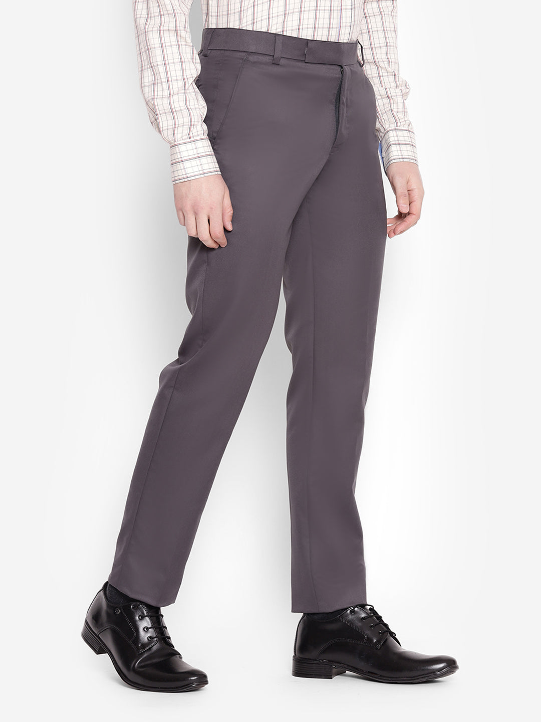 JUMP USA Men Grey Casual Regular Fit Trousers - JUMP USA