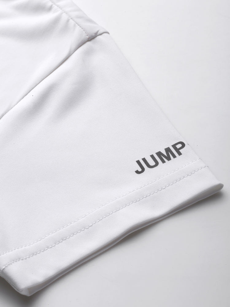 JUMP USA Women White Typography Printed Polyester T-shirt