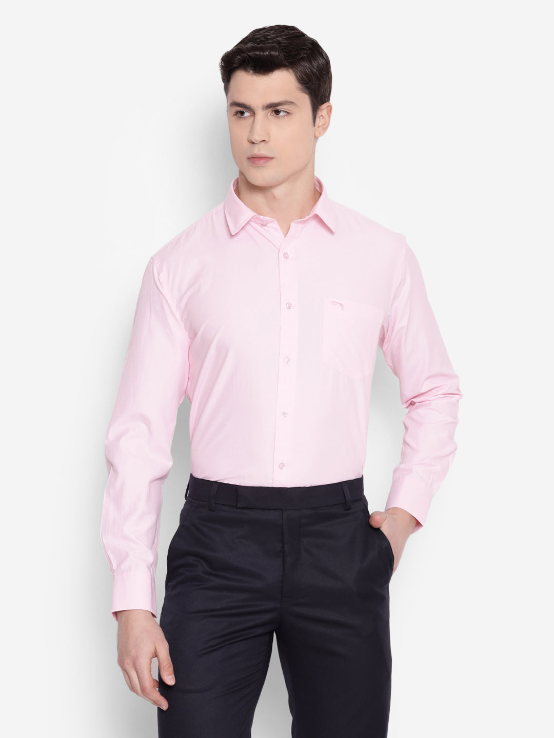 JUMP USA Men Pink Solid PolyCotton Formal Shirts - JUMP USA