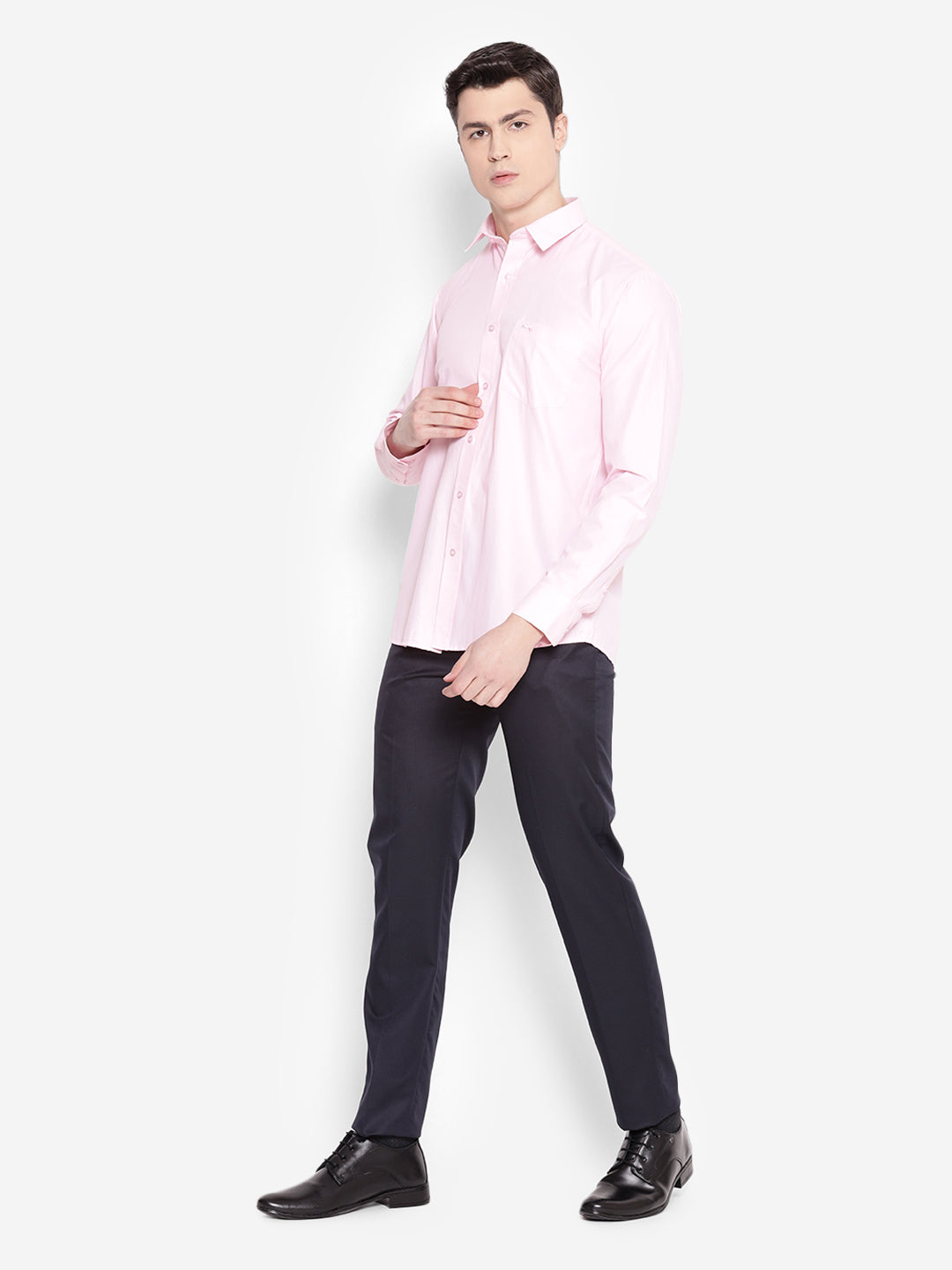 JUMP USA Men Pink Solid PolyCotton Formal Shirts - JUMP USA